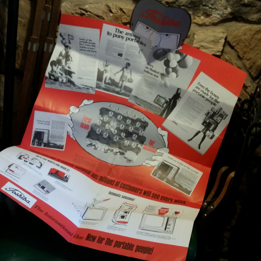 Vintage 1967 Toshiba Folding Electronics Advertising Mailer USA Football Theme